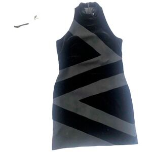 Laundry By Shelli Segal Black Sleeveless Mock Turtleneck Sexy Cocktail Dress 12P